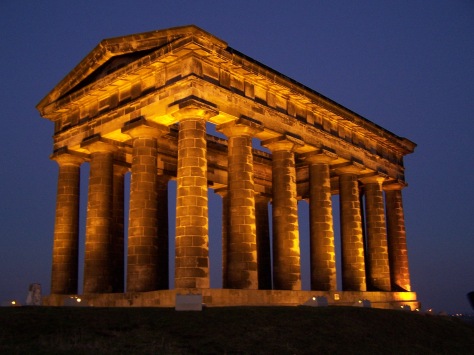 Penshaw Monument by night. Image courtesy of Old System through creative commons.